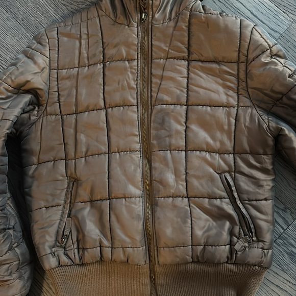 Tommy Hilfiger tan brown bumper puffer jacket Sz S - Picture 12 of 15